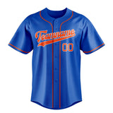 Custom Thunder Blue & Orange Color Fan Baseball Jersey BB01240530WY355