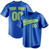 Custom Thunder Blue & Green Color Fan Baseball Jersey BB01240530WY358