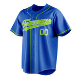 Custom Thunder Blue & Green Color Fan Baseball Jersey BB01240530WY358