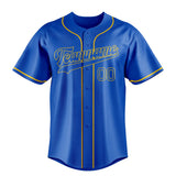 Custom Thunder Blue & Gold Color Fan Baseball Jersey BB01240530WY359