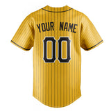 Custom Yellow & Black Black Pinstripe Fan Baseball Jersey BB01240531CK560