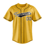 Custom Yellow & Black Black Pinstripe Fan Baseball Jersey BB01240531CK560