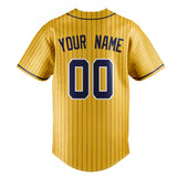 Custom Yellow & Royal Royal Pinstripe Fan Baseball Jersey BB01240531CK562