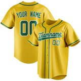 Custom Yellow & Kelly Green Color Fan Baseball Jersey