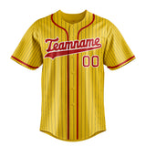 Custom Yellow & Red Black Pinstripe Fan Baseball Jersey BB01240531CK564