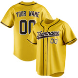 Custom Yellow & Brown Color Fan Baseball Jersey