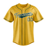 Custom Yellow & Green Green Pinstripe Fan Baseball Jersey BB01240531CK568