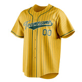 Custom Yellow & Green Green Pinstripe Fan Baseball Jersey BB01240531CK568