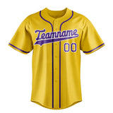 Custom Yellow & Purple Color Fan Baseball Jersey BB01240531CK569