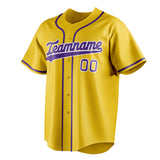 Custom Yellow & Purple Color Fan Baseball Jersey BB01240531CK569