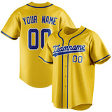 Custom Yellow & Royal Color Fan Baseball Jersey BB01240531CK571