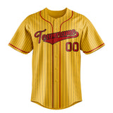 Custom Yellow & Red Black Pinstripe Fan Baseball Jersey BB01240531CK572