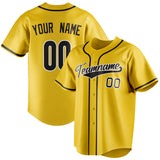 Custom Yellow & Black Color Fan Baseball Jersey