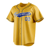 Custom Yellow & Navy Navy Pinstripe Fan Baseball Jersey BB01240531CK575