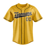 Custom Yellow & Black Black Pinstripe Fan Baseball Jersey BB01240531CK578