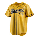 Custom Yellow & Black Black Pinstripe Fan Baseball Jersey BB01240531CK578