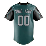 Custom Midnight Green & Gray 3 Colors Arm Shapes Fan Baseball Jersey BB01240531JZ442