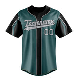 Custom Midnight Green & Gray 3 Colors Arm Shapes Fan Baseball Jersey BB01240531JZ442