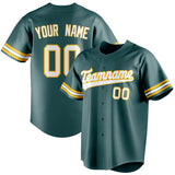 Custom Midnight Green & White Color Fan Baseball Jersey