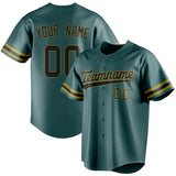 Custom Midnight Green & Black Color Fan Baseball Jersey