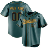 Custom Midnight Green & Black Color Fan Baseball Jersey