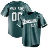 Custom Midnight Green & White Color Fan Baseball Jersey