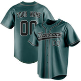 Custom Midnight Green & Black Color Fan Baseball Jersey