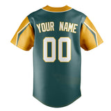 Custom Midnight Green & Yellow 3 Colors Arm Shapes Fan Baseball Jersey BB01240531JZ455