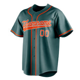 Custom Midnight Green & Orange Color Fan Baseball Jersey BB01240531JZ456