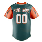 Custom Midnight Green & Orange 3 Colors Arm Shapes Fan Baseball Jersey BB01240531JZ459