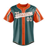 Custom Midnight Green & Orange 3 Colors Arm Shapes Fan Baseball Jersey BB01240531JZ459