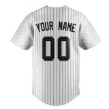 Custom White & Black Black Pinstripe Fan Baseball Jersey BB01240531LH500