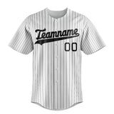 Custom White & Black Black Pinstripe Fan Baseball Jersey BB01240531LH500