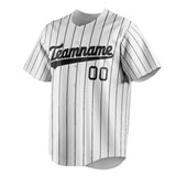 Custom White & Black Black Pinstripe Fan Baseball Jersey BB01240531LH500