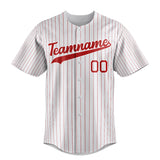 Custom White & Red Red Pinstripe Fan Baseball Jersey BB01240531LH502