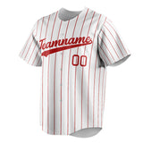 Custom White & Red Red Pinstripe Fan Baseball Jersey BB01240531LH502