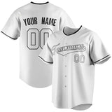 Custom White & Black Color Fan Baseball Jersey