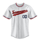 Custom White & Red Black Pinstripe Fan Baseball Jersey BB01240531LH505