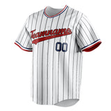 Custom White & Red Black Pinstripe Fan Baseball Jersey BB01240531LH505