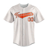 Custom White & Orange Orange Pinstripe Fan Baseball Jersey BB01240531LH508