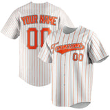 Custom White & Orange Orange Pinstripe Fan Baseball Jersey