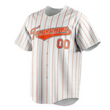 Custom White & Orange Orange Pinstripe Fan Baseball Jersey BB01240531LH508