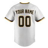 Custom White & Brown Brown Pinstripe Fan Baseball Jersey BB01240531LH509