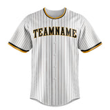 Custom White & Brown Brown Pinstripe Fan Baseball Jersey BB01240531LH509