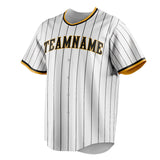 Custom White & Brown Brown Pinstripe Fan Baseball Jersey BB01240531LH509