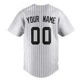 Custom White & Black Black Pinstripe Fan Baseball Jersey BB01240531LH511