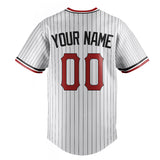 Custom White & Red Black Pinstripe Fan Baseball Jersey BB01240531LH513