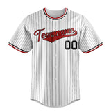 Custom White & Red Black Pinstripe Fan Baseball Jersey BB01240531LH513