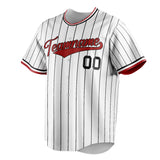 Custom White & Red Black Pinstripe Fan Baseball Jersey BB01240531LH513