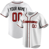 Custom White & Red Color Fan Baseball Jersey